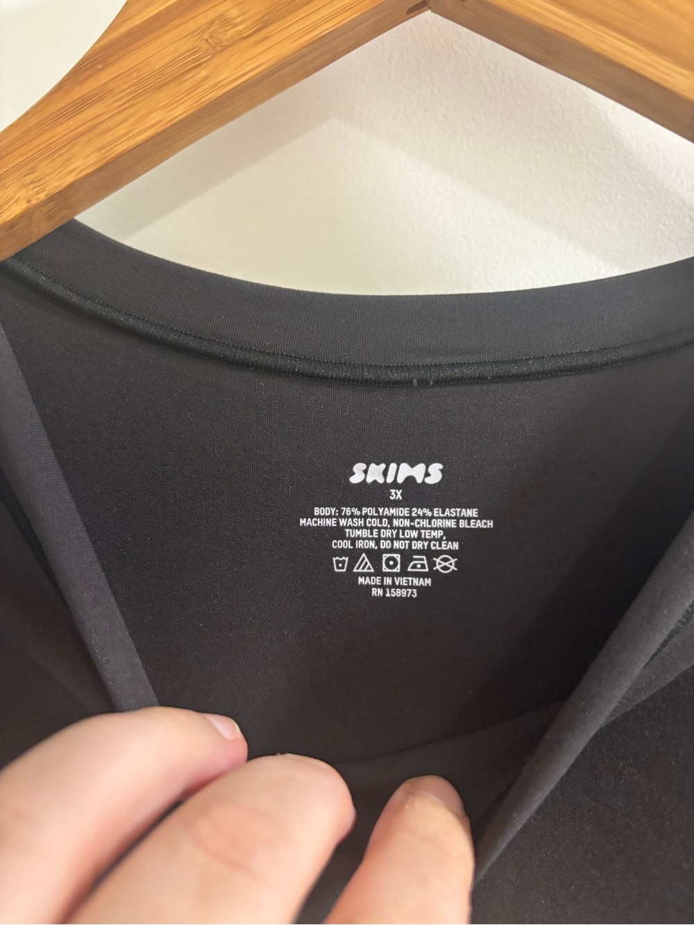 SKIMS Black Fits Anybody Crew Neck T-Shirt Bodysuit - Picture 11 of 15